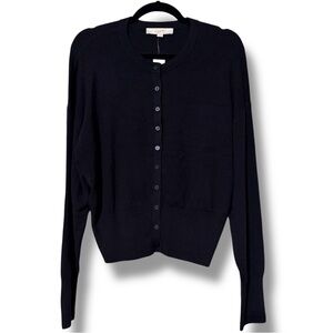 LOFT women’s size XL black long sleeve button front cardigan